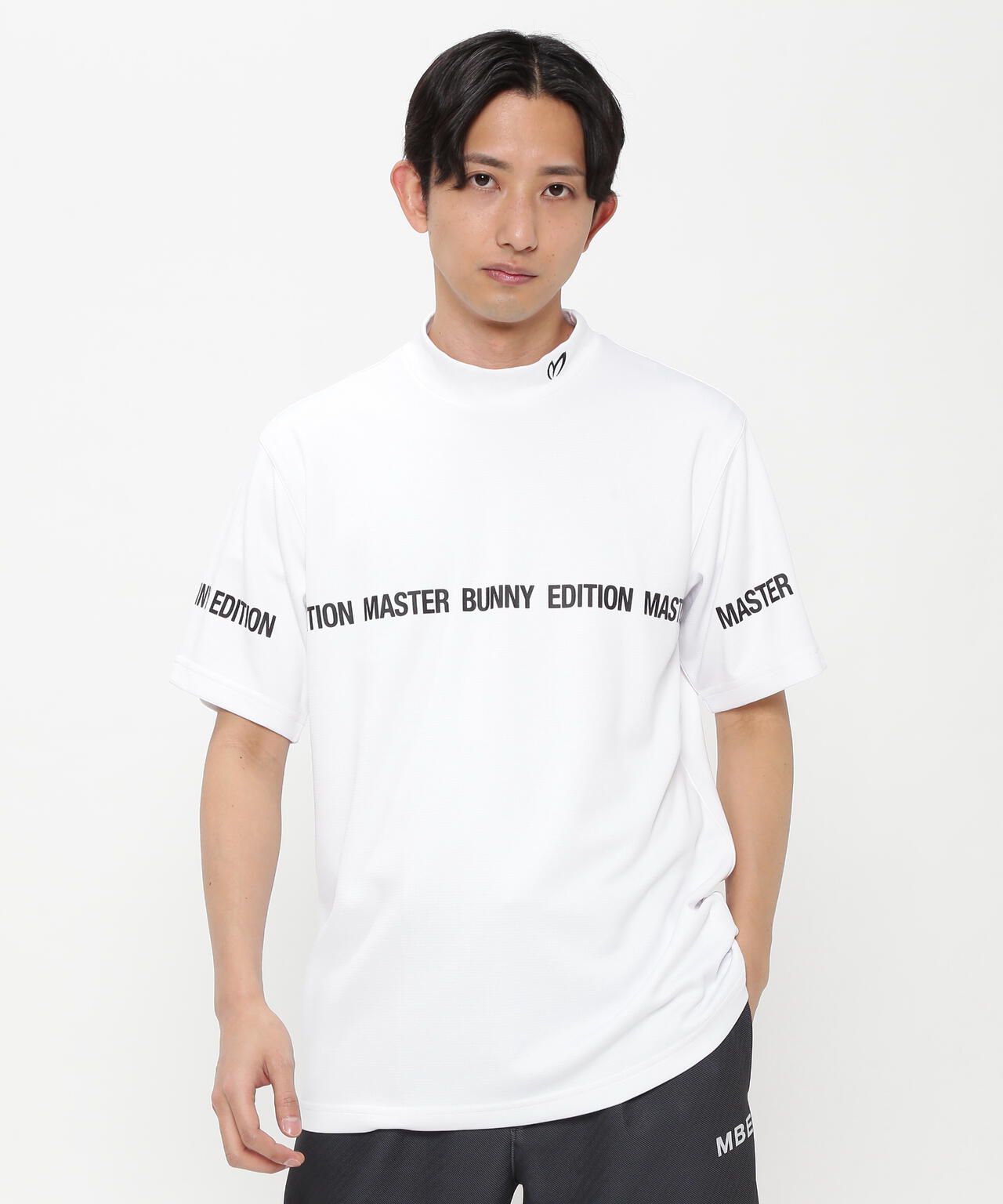 裏ワッフルジャージ半袖モックネックカットソー