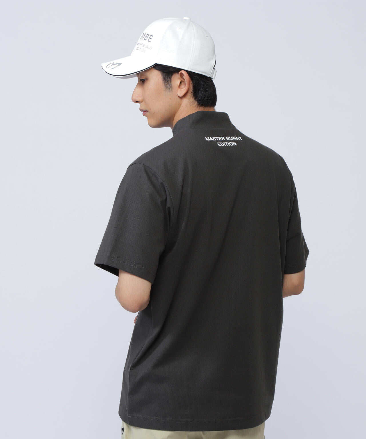 リバーシブルメッシュ半袖モックネックカットソー