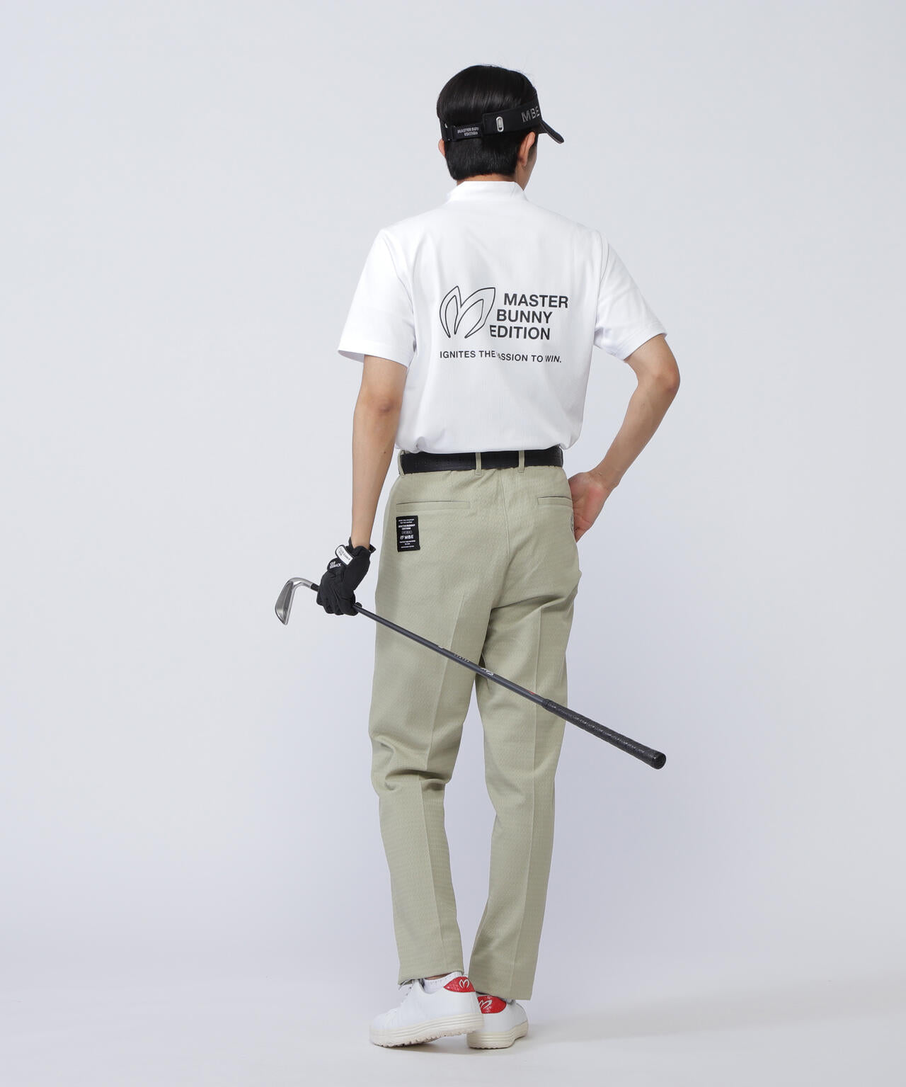 エコブルードビーワッフル半袖モックネックカットソー