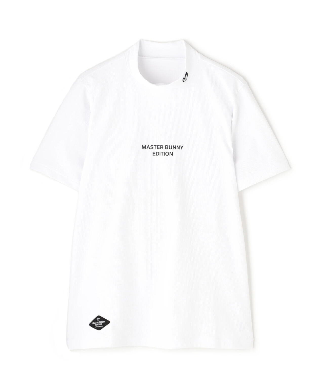 エコブルードビーワッフル半袖モックネックカットソー