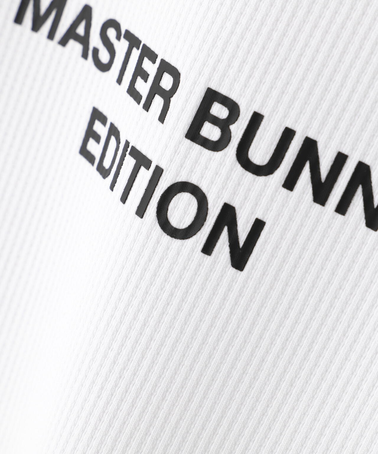 エコブルードビーワッフル半袖モックネックカットソー