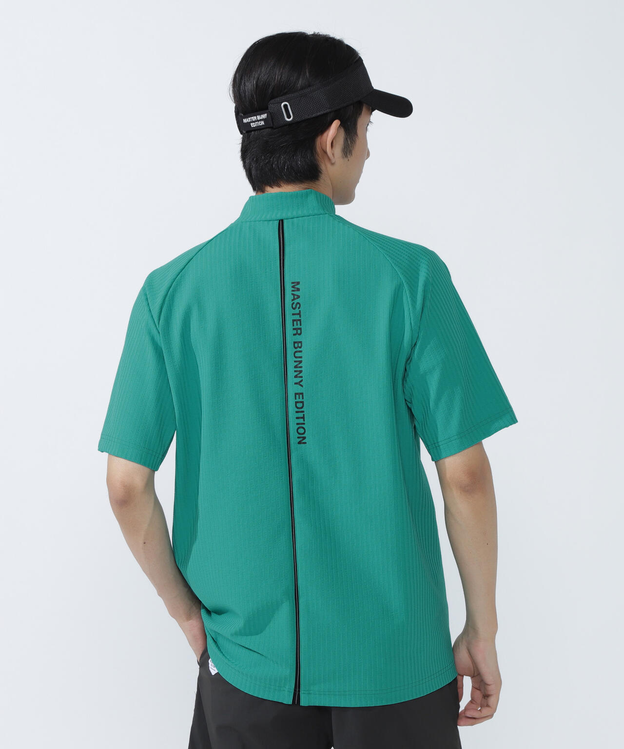 75dフルダルサッカーストライプ半袖ハイネックカットソー