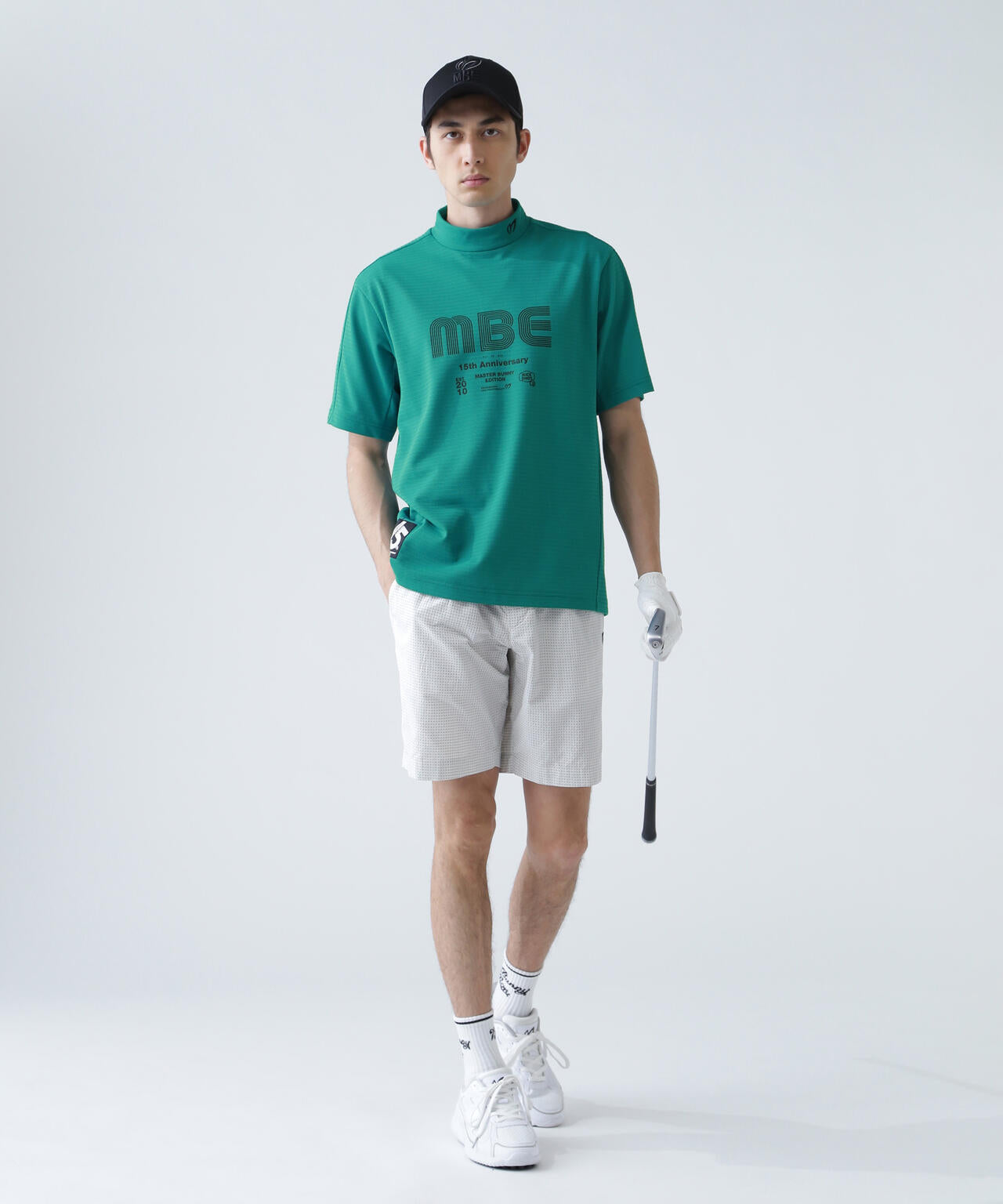 75dフルダルサッカーストライプ半袖ハイネックカットソー