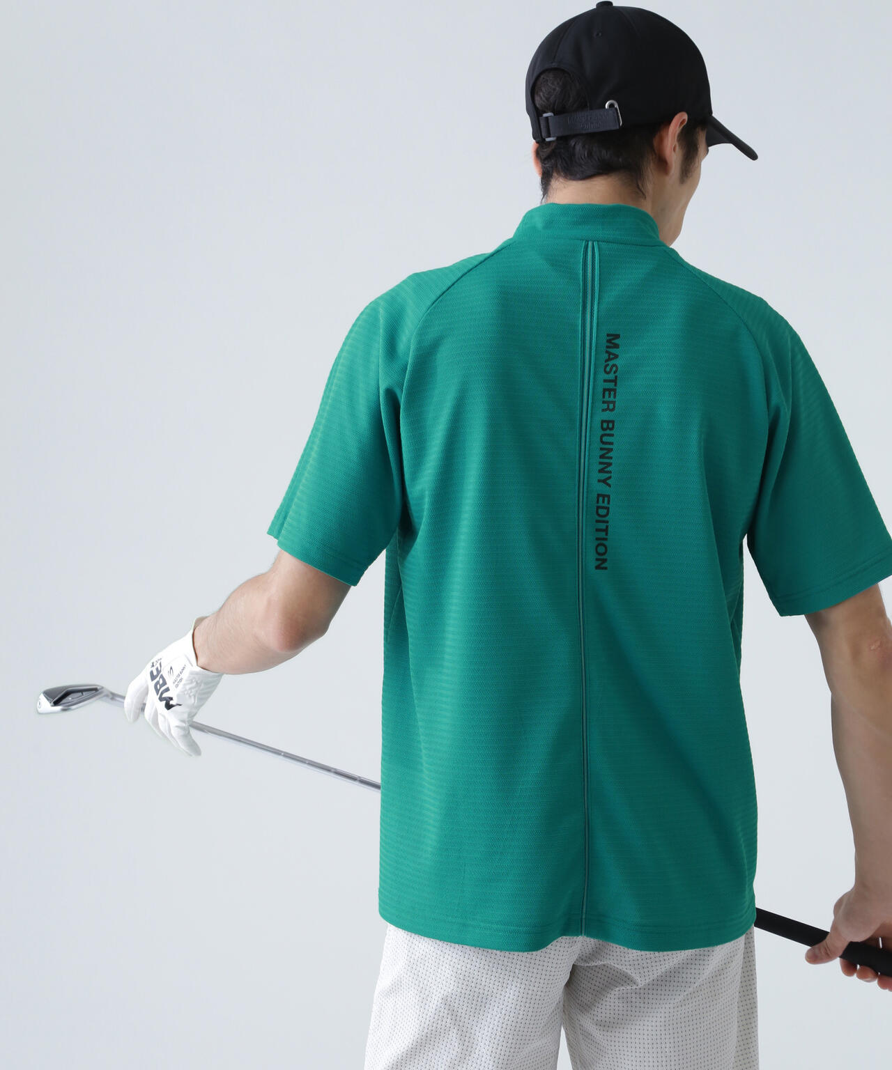 75dフルダルサッカーストライプ半袖ハイネックカットソー