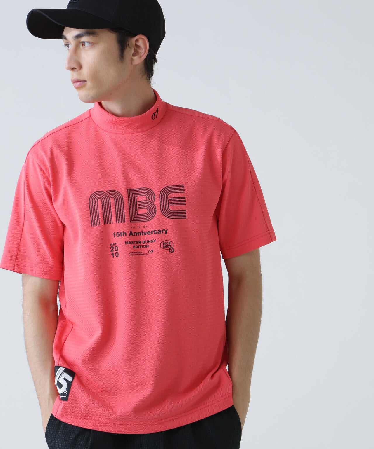 75dフルダルサッカーストライプ半袖ハイネックカットソー