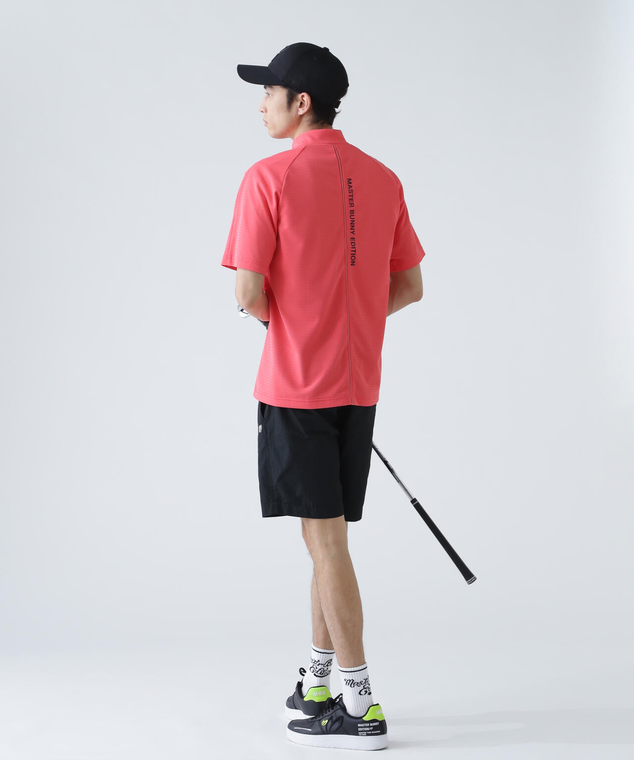 75dフルダルサッカーストライプ半袖ハイネックカットソー