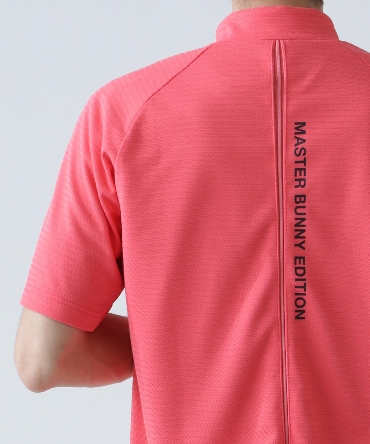 75dフルダルサッカーストライプ半袖ハイネックカットソー