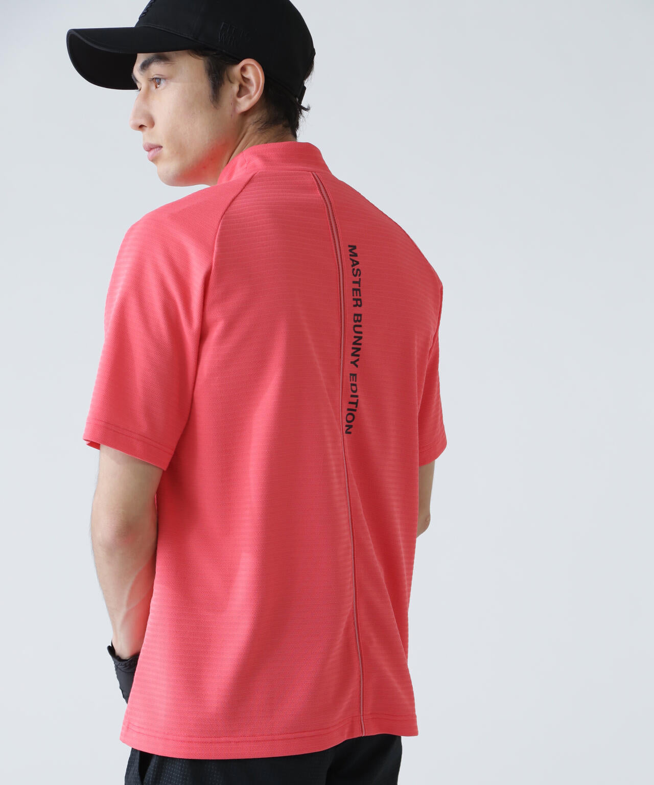 75dフルダルサッカーストライプ半袖ハイネックカットソー