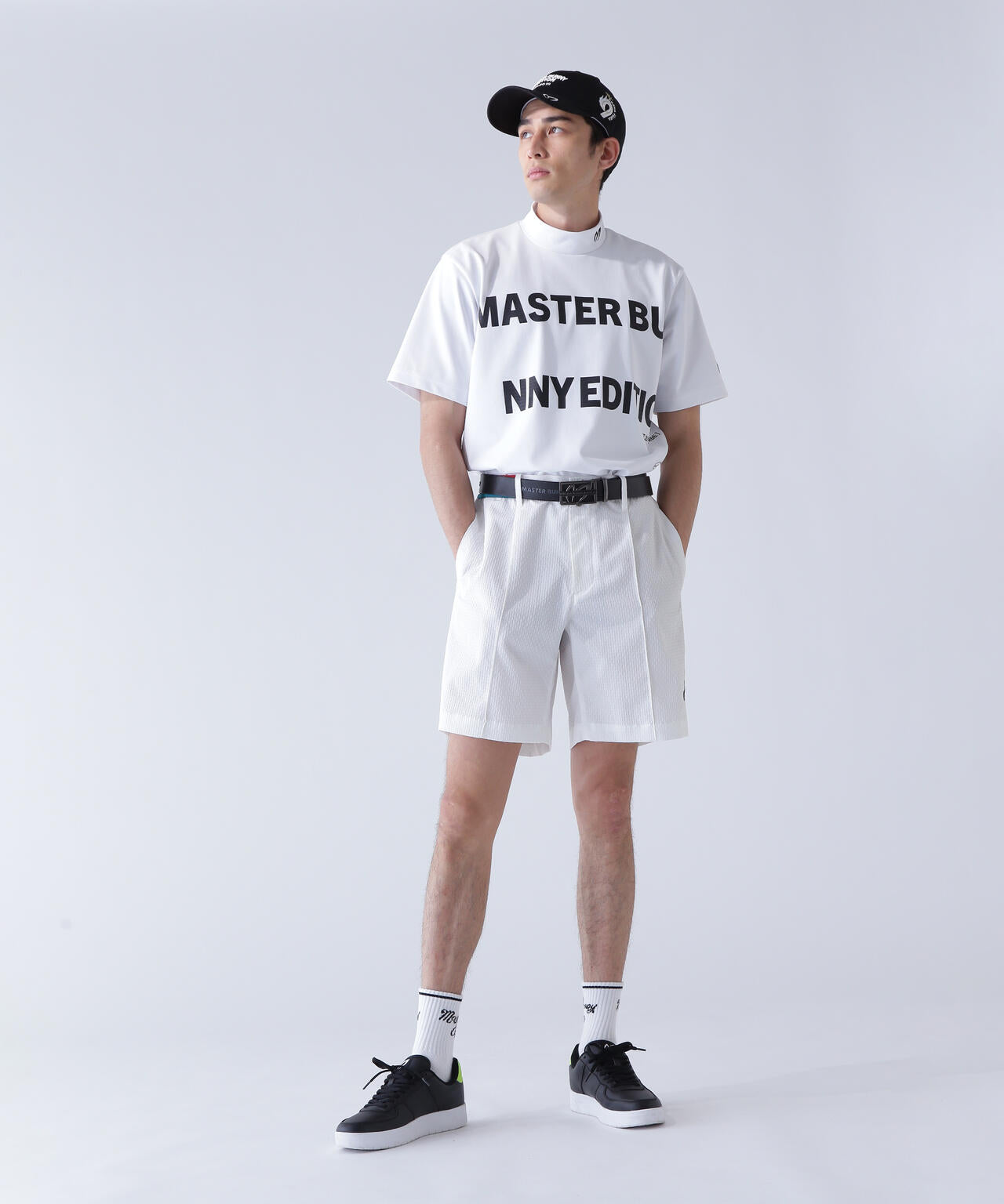 【原プロアイコン】SPX 150d天竺×鹿の子ボーダー半袖ハイネックカットソー