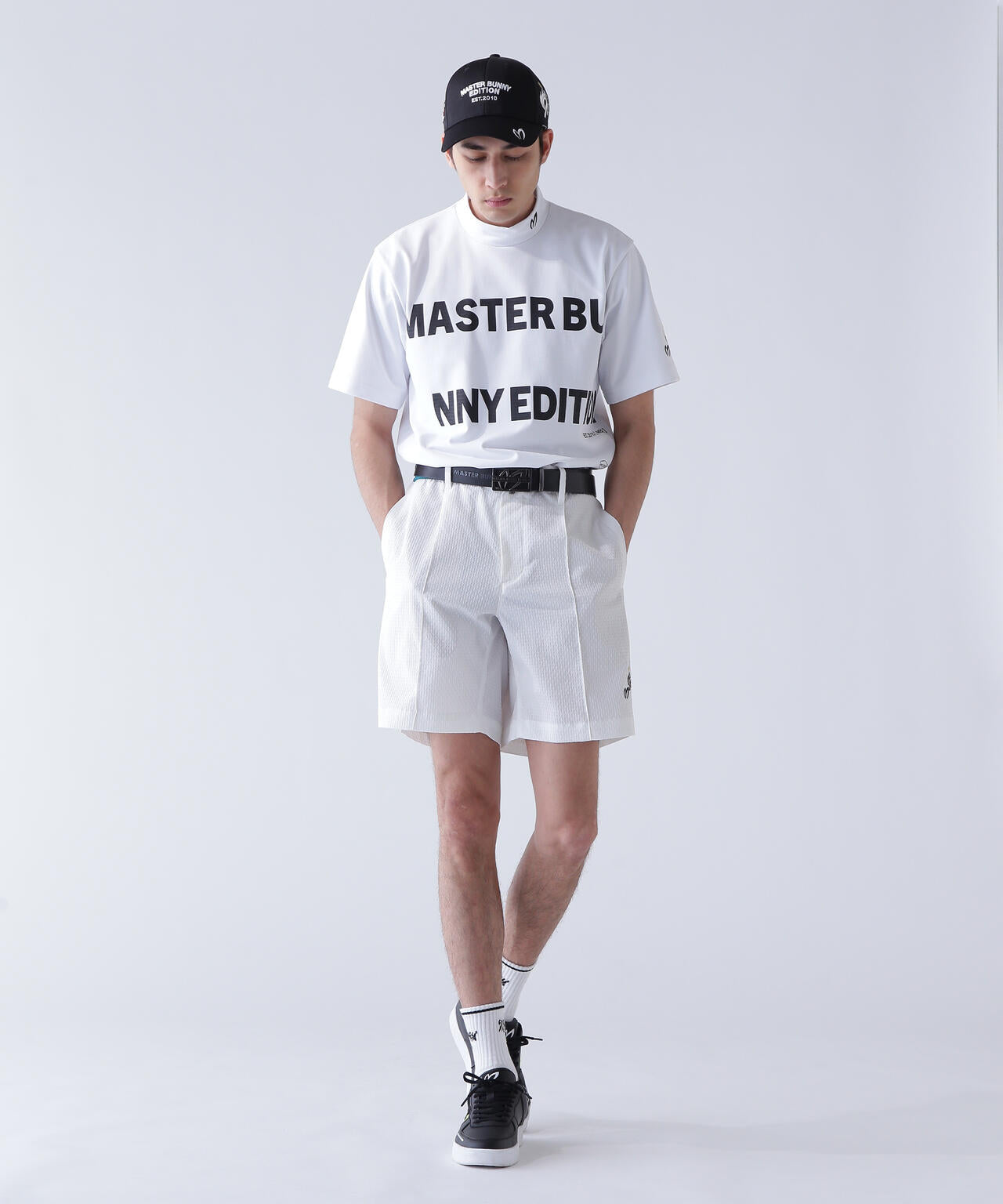 【原プロアイコン】SPX 150d天竺×鹿の子ボーダー半袖ハイネックカットソー