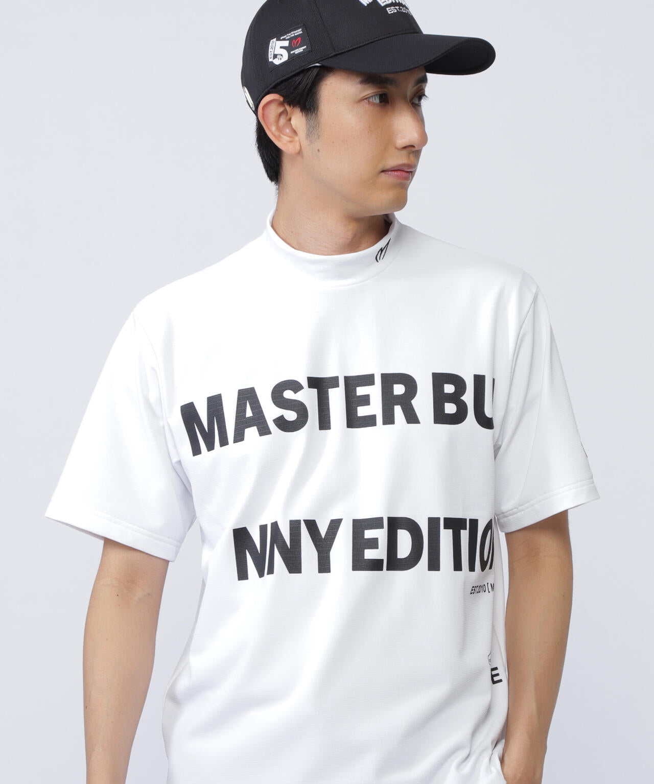 【原プロアイコン】SPX 150d天竺×鹿の子ボーダー半袖ハイネックカットソー