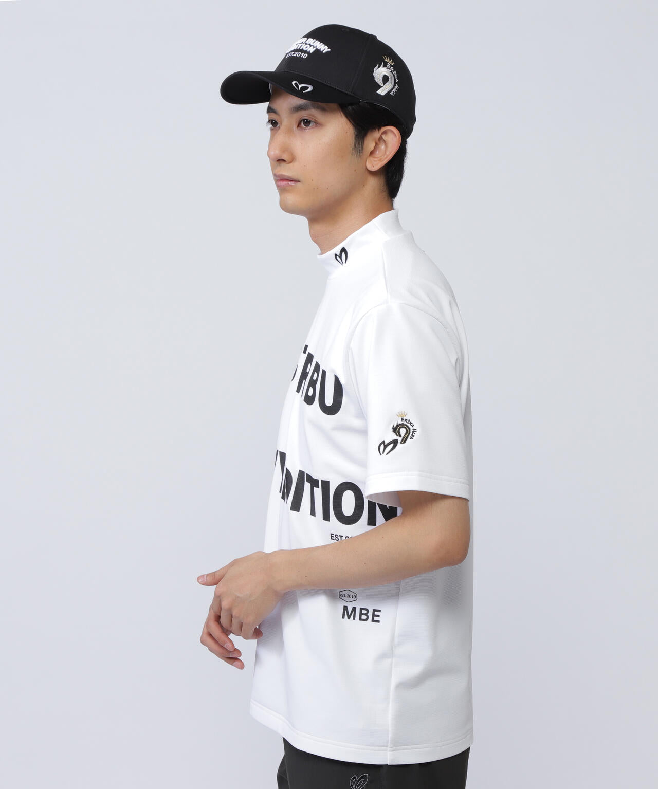 【原プロアイコン】SPX 150d天竺×鹿の子ボーダー半袖ハイネックカットソー