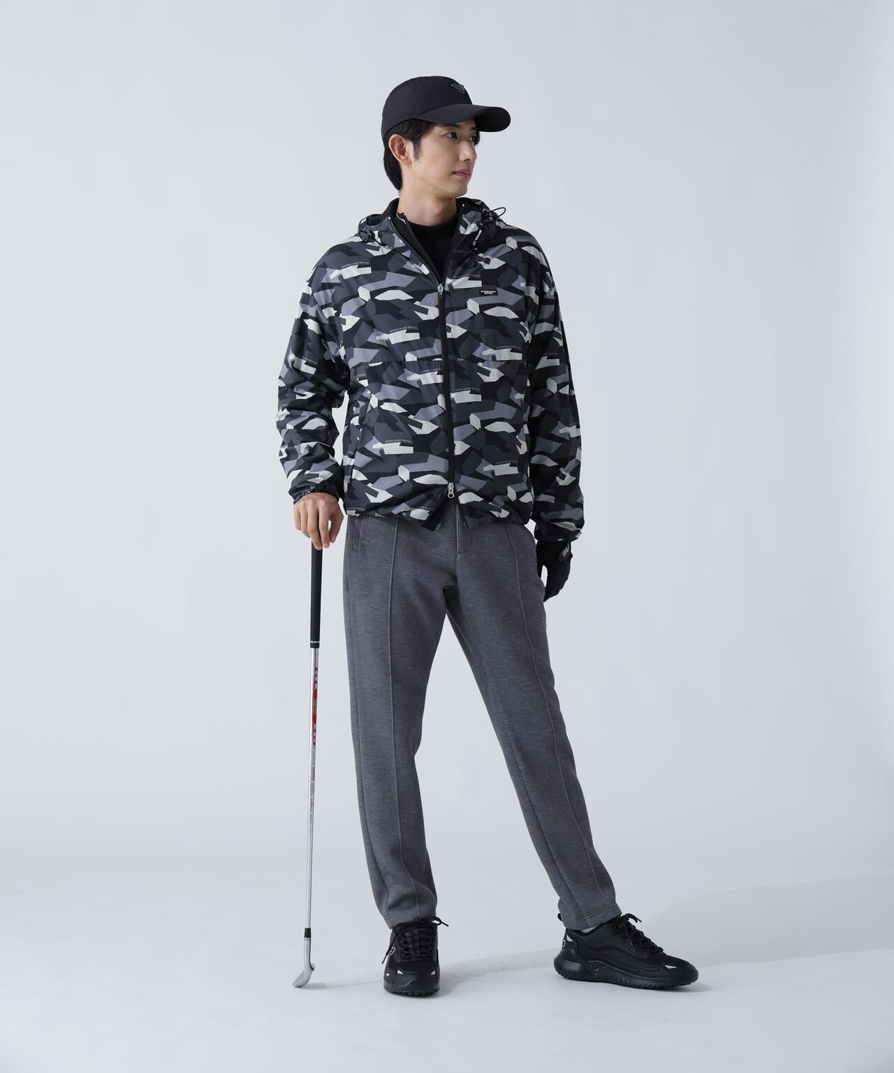 迷彩プリントフーディブルゾン