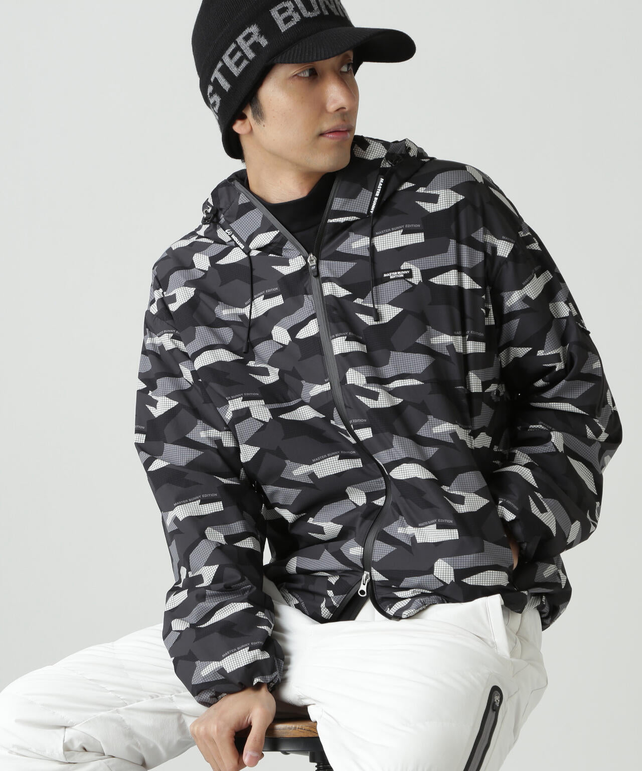 迷彩プリントフーディブルゾン