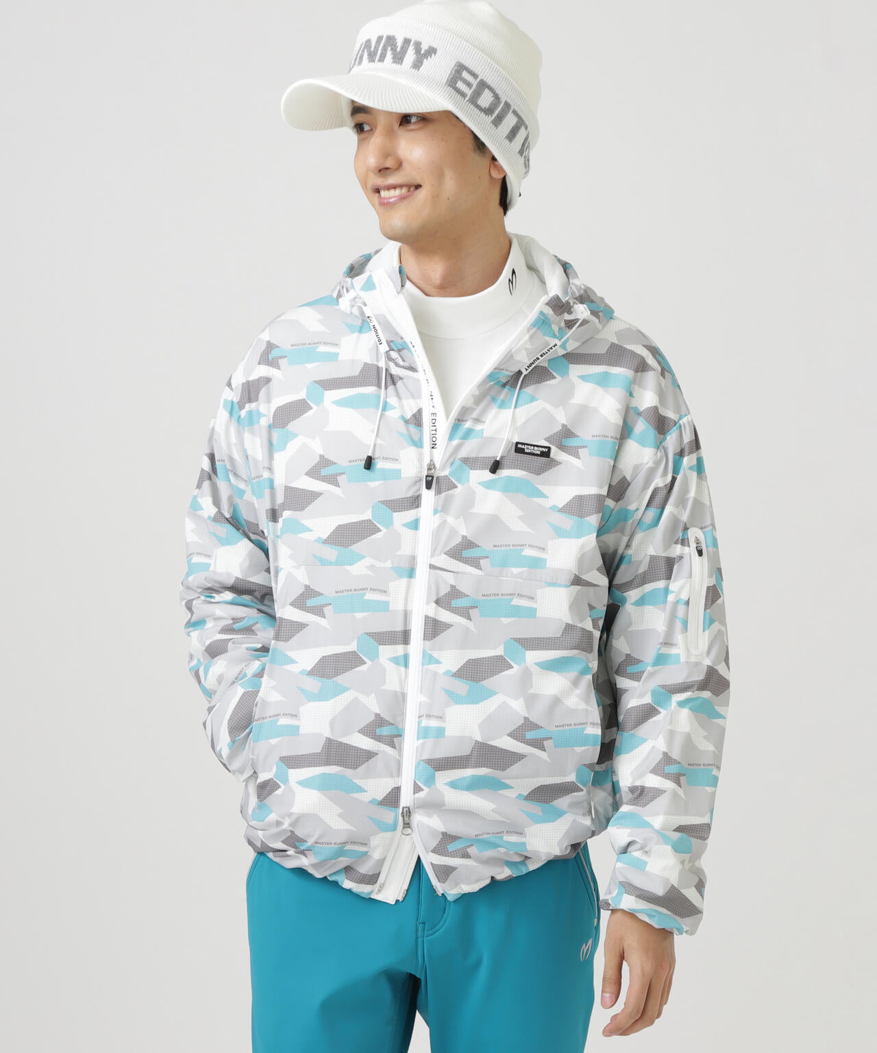 迷彩プリントフーディブルゾン