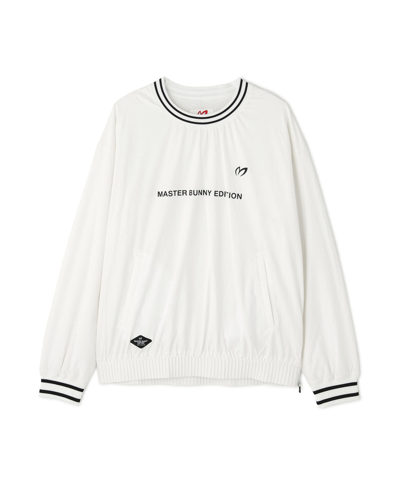 ナイロンストレッチクルーネックプルオーバー