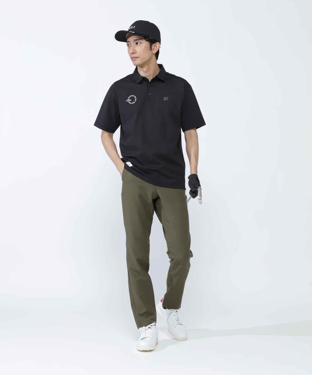 ストライプサッカー4WAYストレッチ半袖ポロシャツ