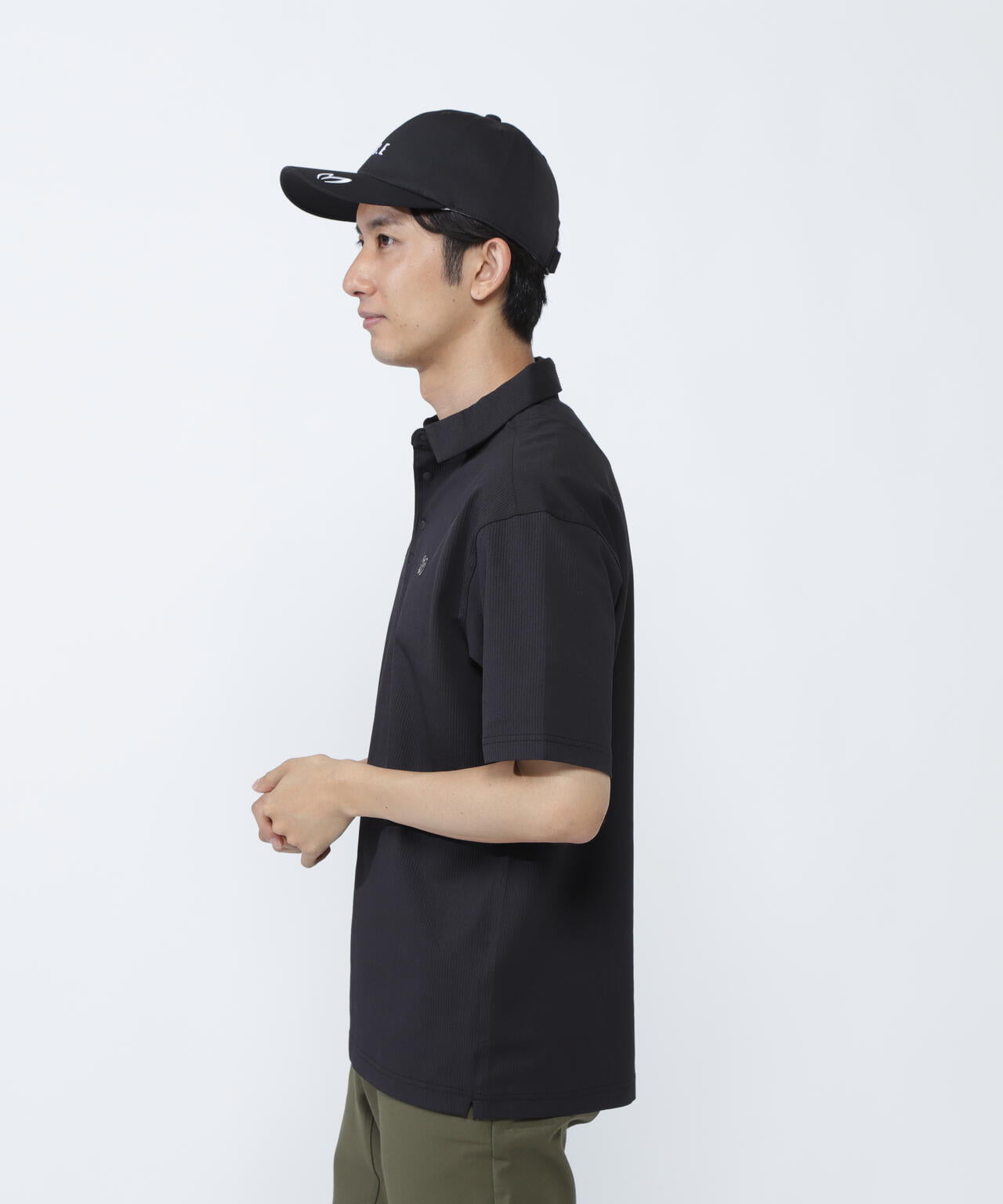 ストライプサッカー4WAYストレッチ半袖ポロシャツ