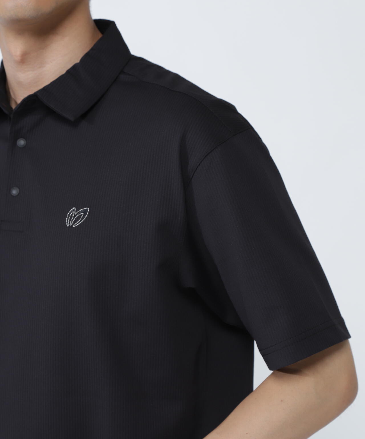 ストライプサッカー4WAYストレッチ半袖ポロシャツ