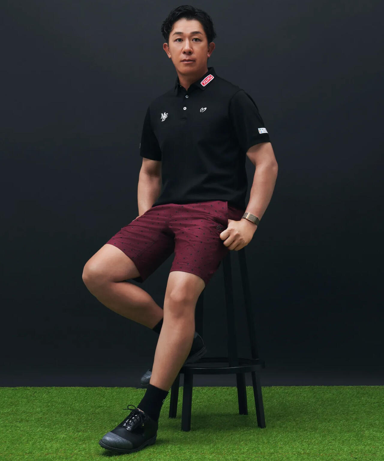 ハニカムリブスタート半袖ポロシャツ