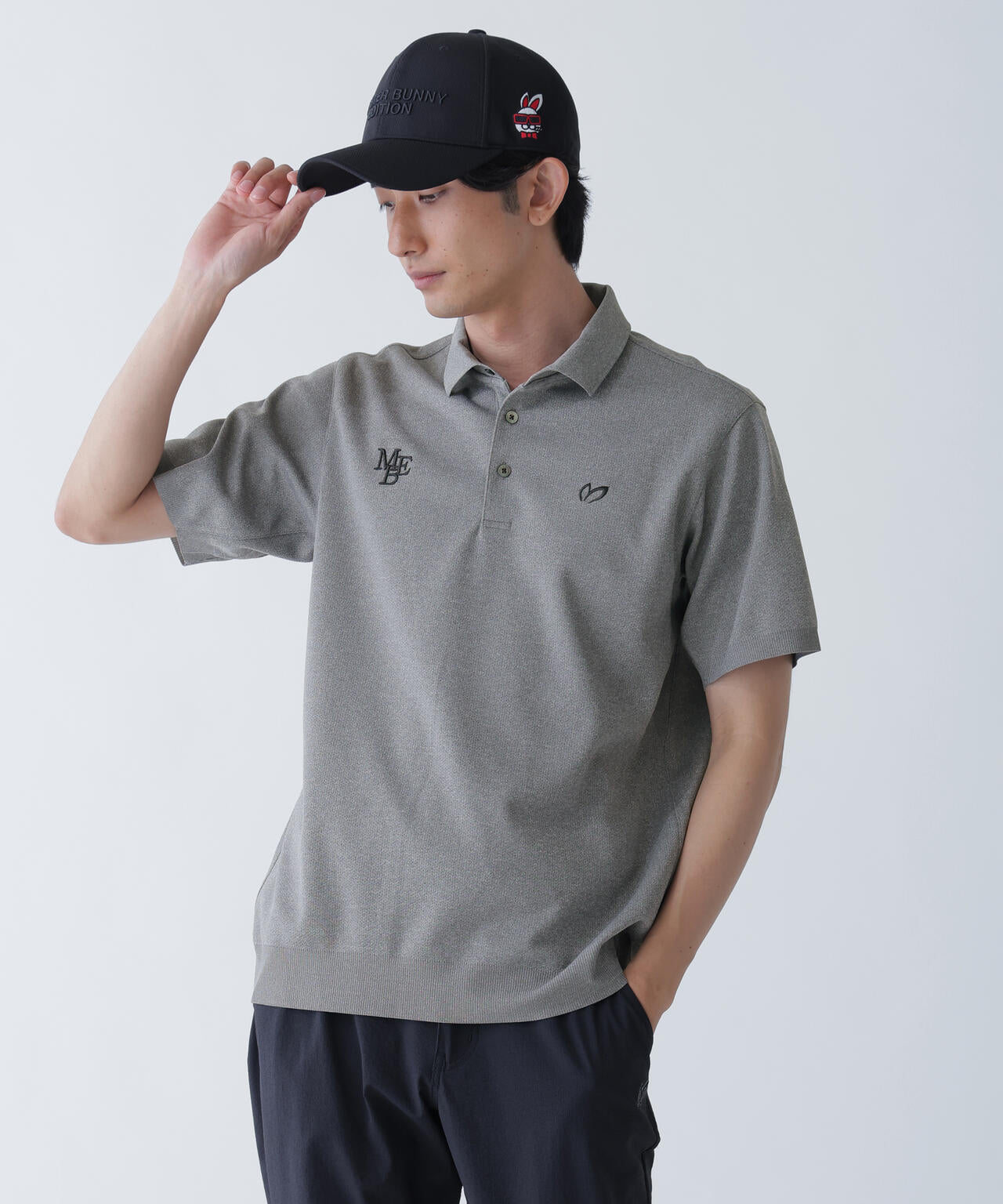 ハニカムリブスタート半袖ポロシャツ