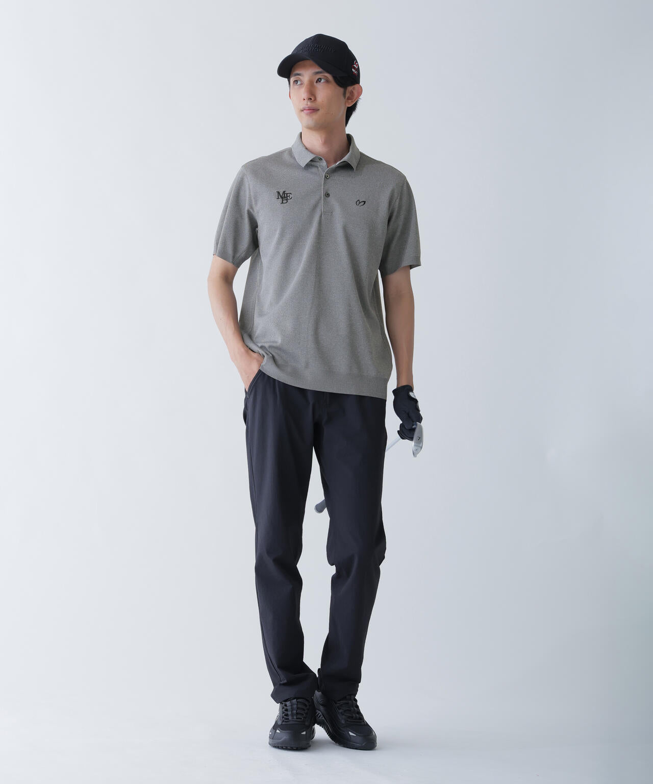 ハニカムリブスタート半袖ポロシャツ