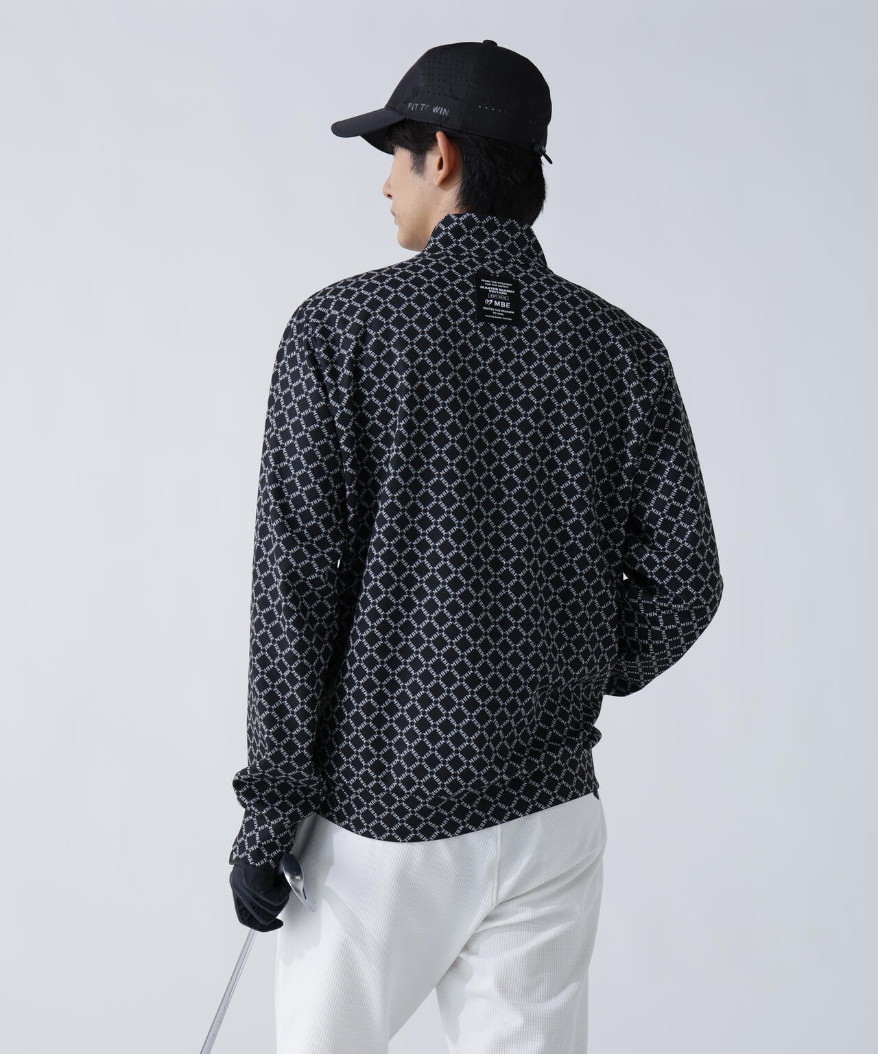 SPXカラミメッシュMBEボックスプリント ハーフジップアップカットソー