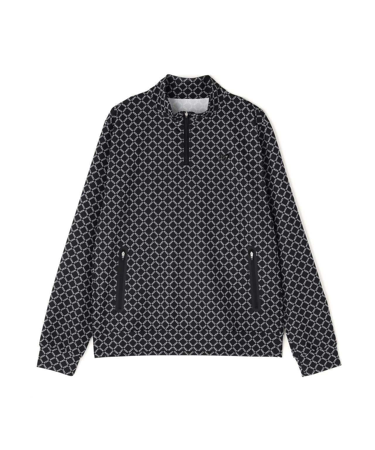 SPXカラミメッシュMBEボックスプリント ハーフジップアップカットソー