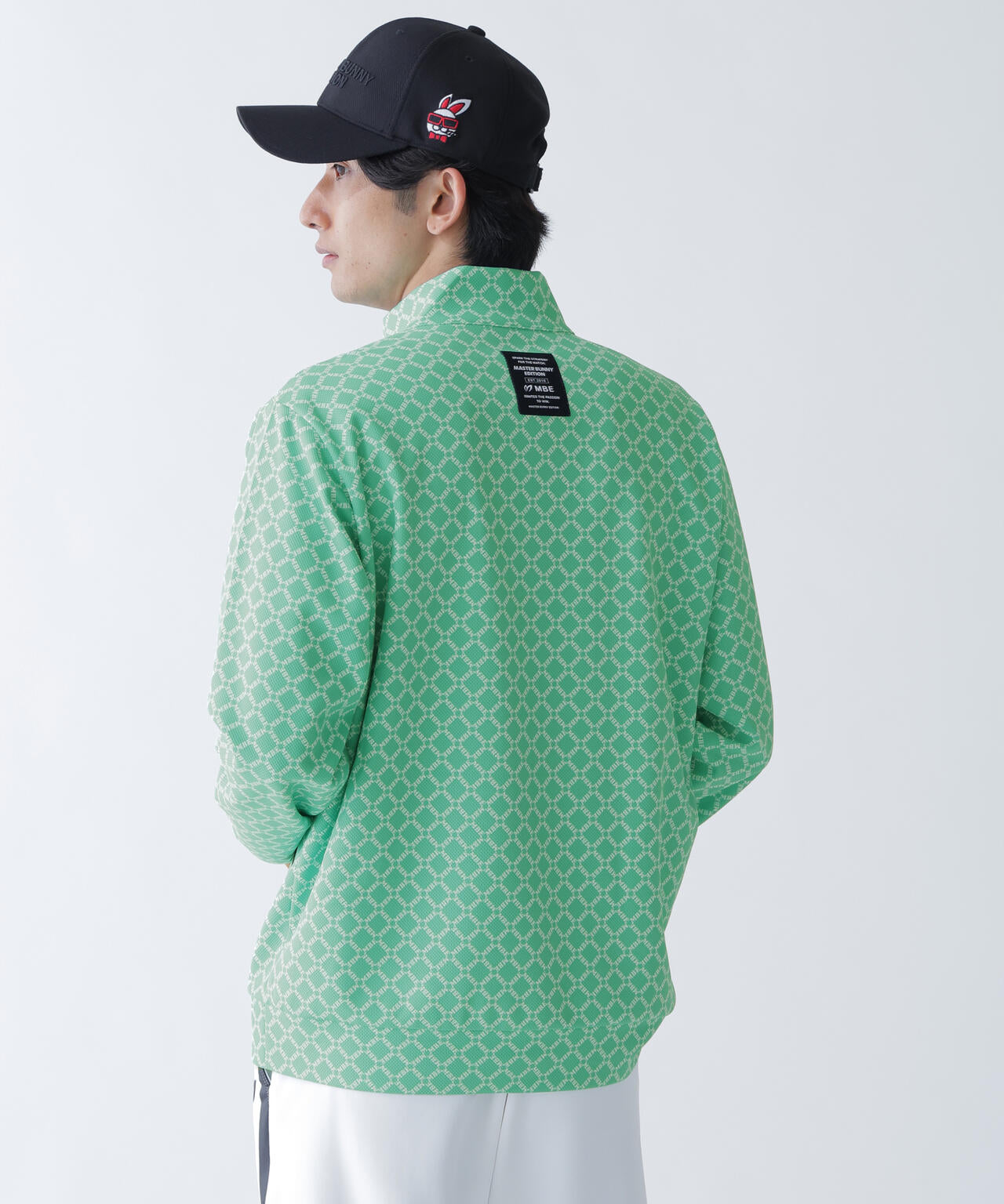 SPXカラミメッシュMBEボックスプリント ハーフジップアップカットソー