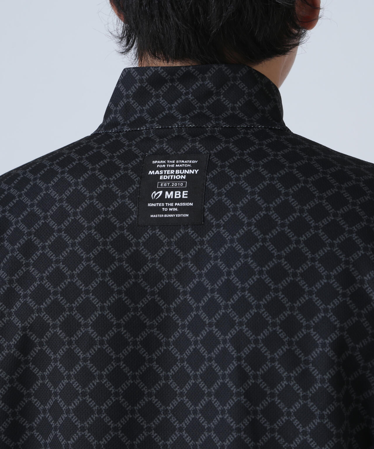 SPXカラミメッシュMBEボックスプリント ハーフジップアップカットソー