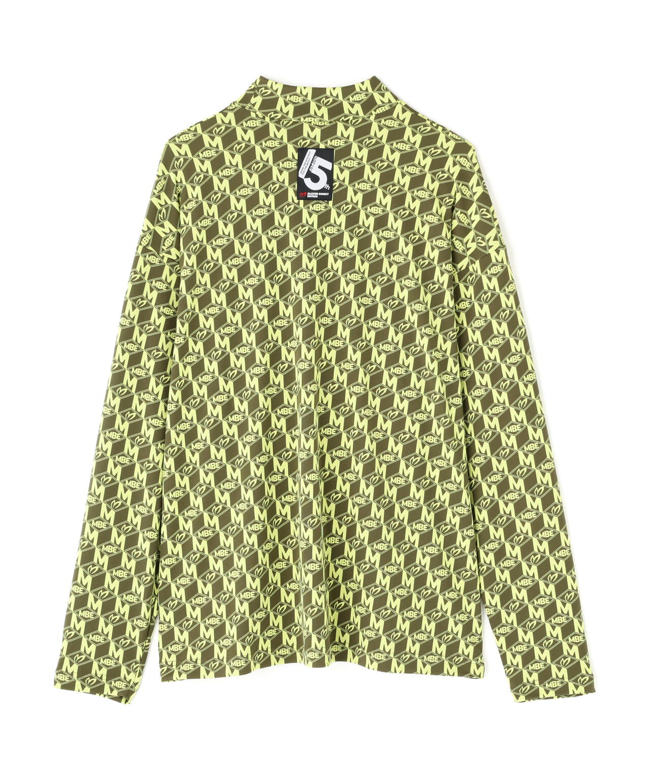 エコブルーMキューブジャガード長袖ハイネックカットソー