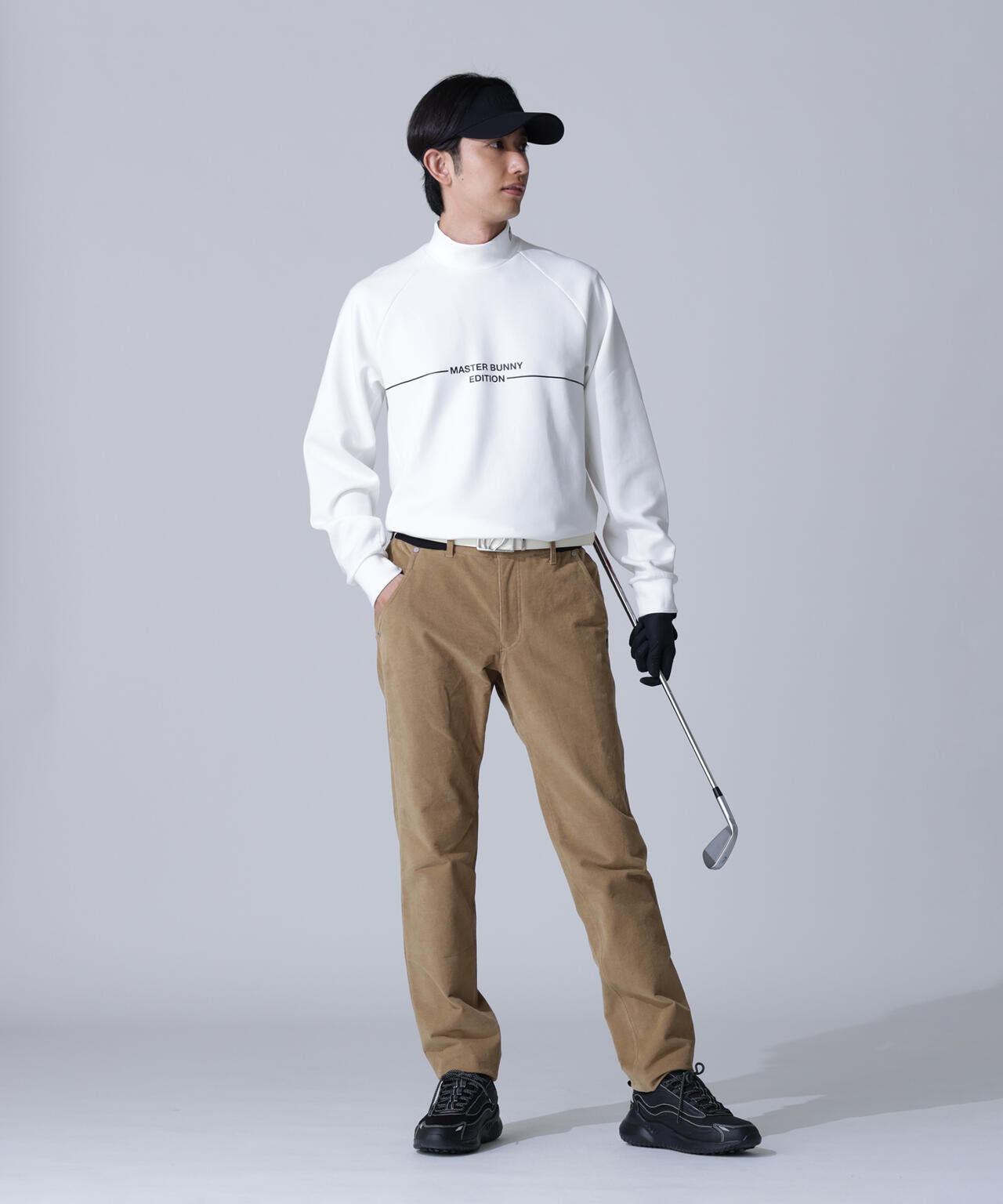 T/Rダンボール長袖ハイネックカットソー