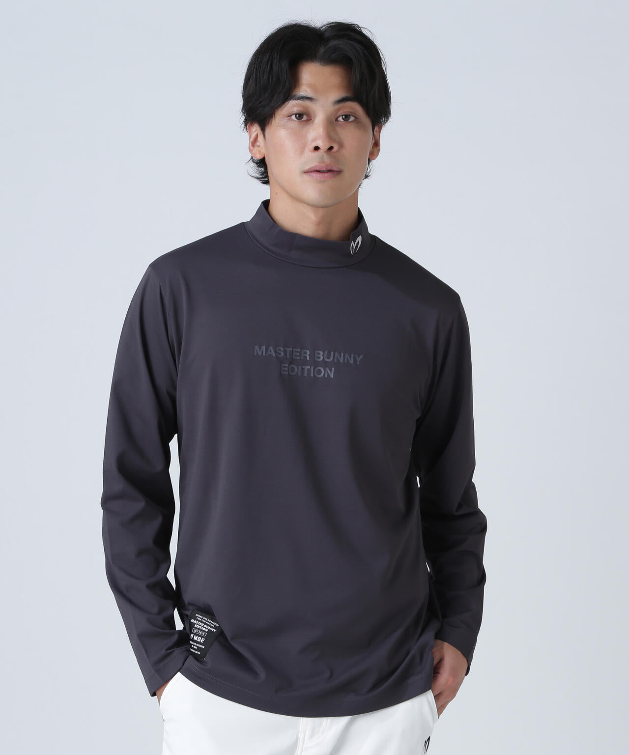 ドット長袖ハイネックカットソー