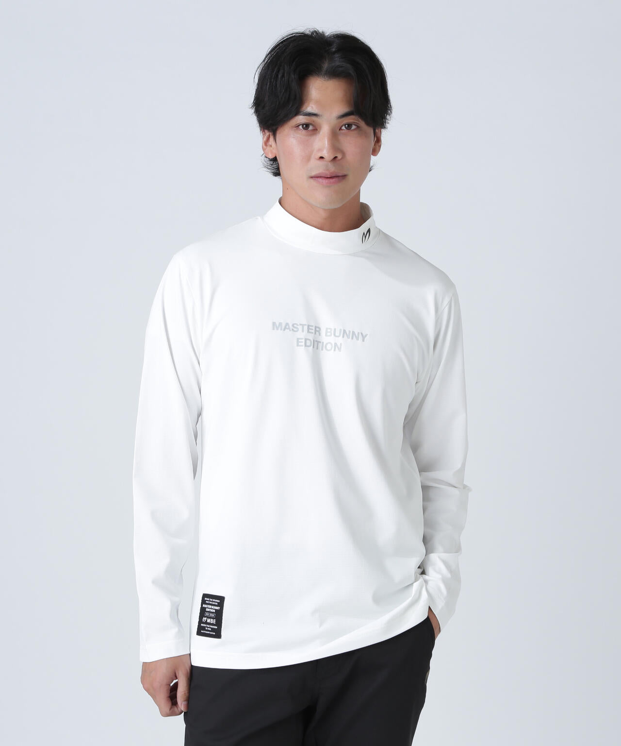 ドット長袖ハイネックカットソー