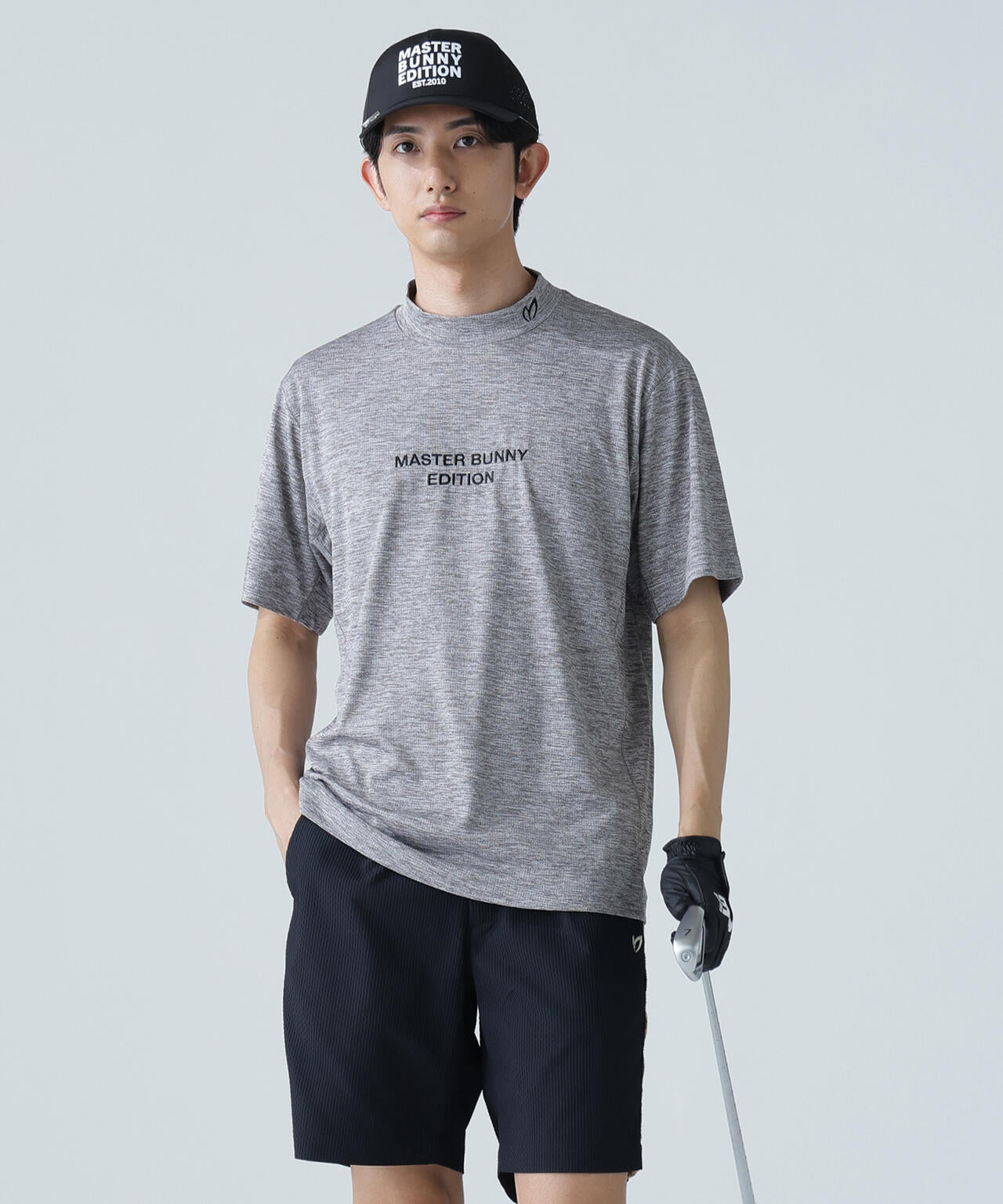 ベアメッシュ半袖モックネックカットソー