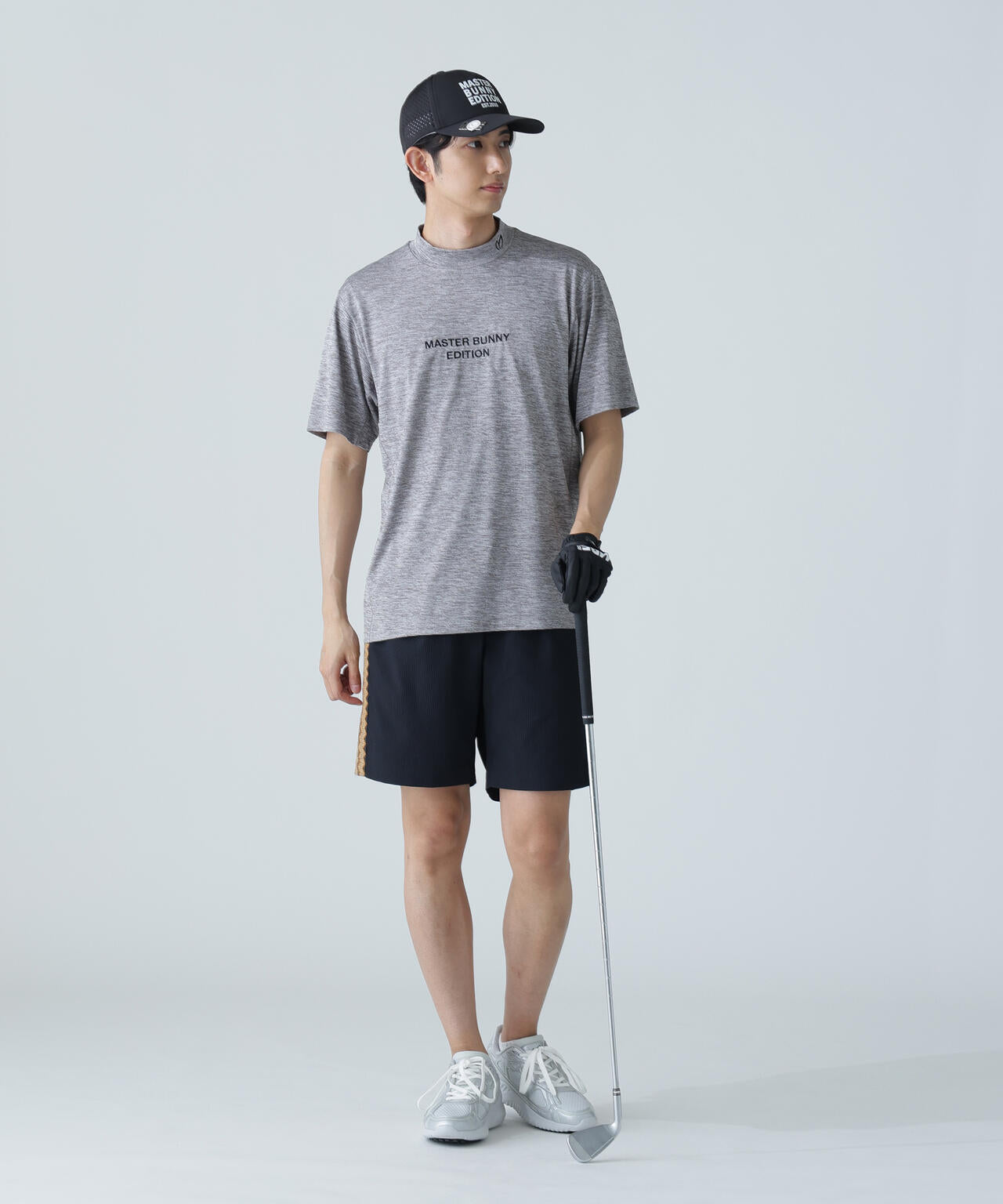 ベアメッシュ半袖モックネックカットソー