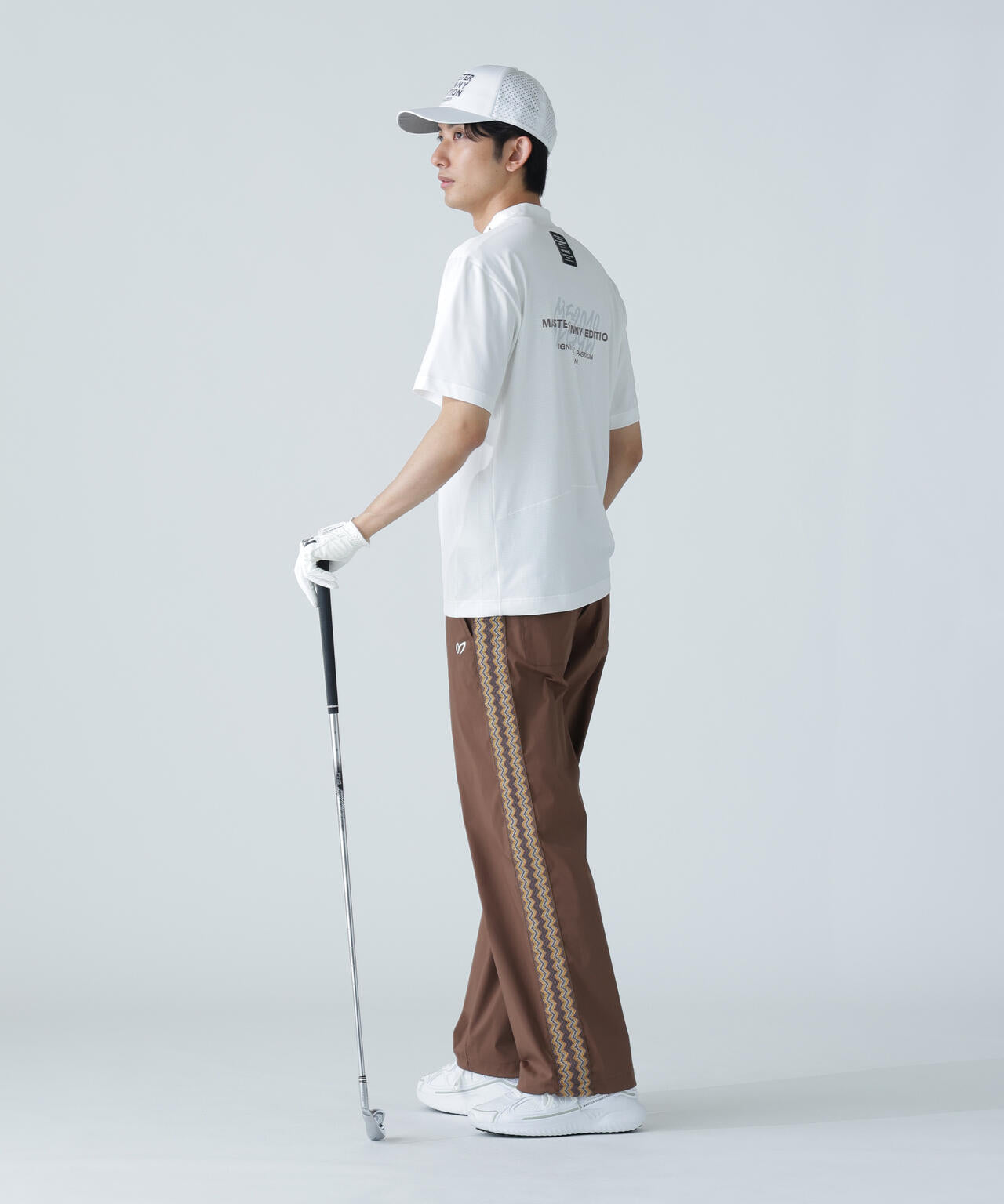 ベアメッシュ半袖モックネックカットソー