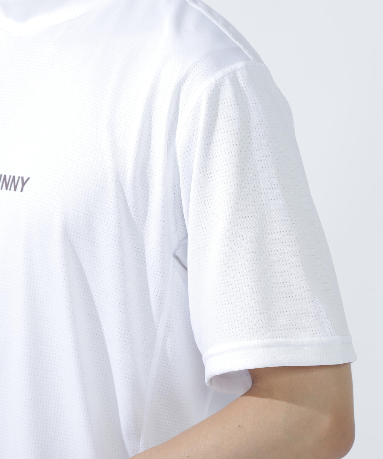 ベアメッシュ半袖モックネックカットソー