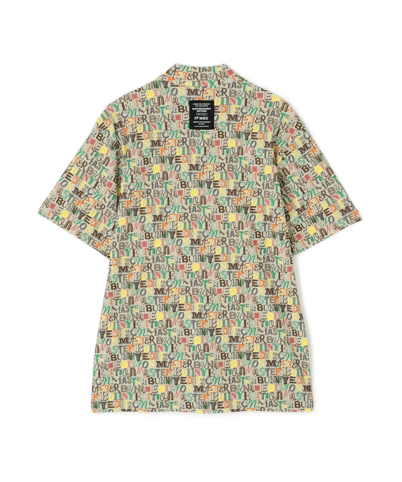 4WAYナイロントリコットマルチロゴプリント半袖モックネックカットソー