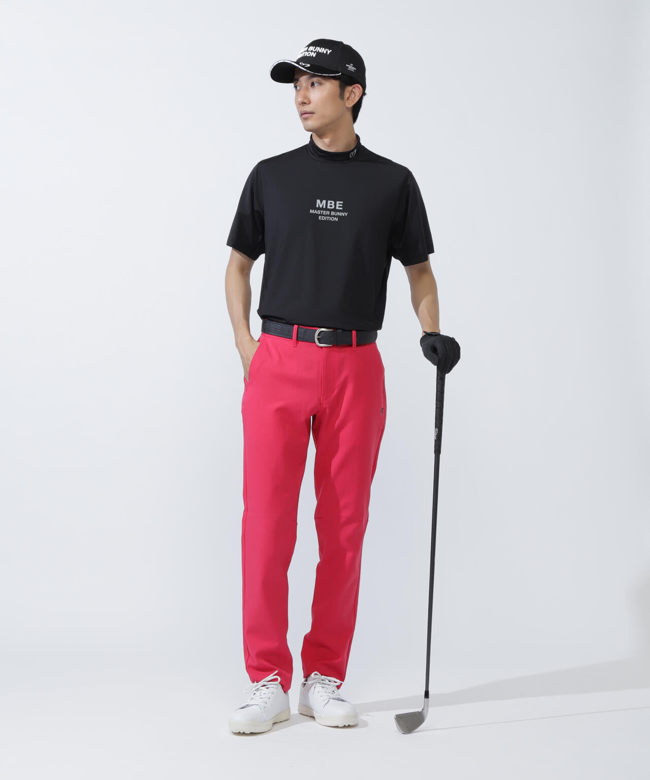 クロスミントサークルジャガード半袖ハイネックカットソー