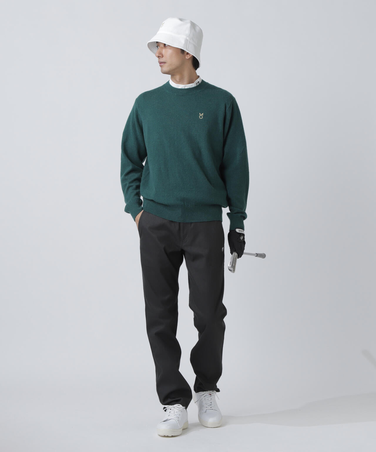 【上田桃子プロコラボカラーあり】カシミヤクルーネックニットプルオーバー