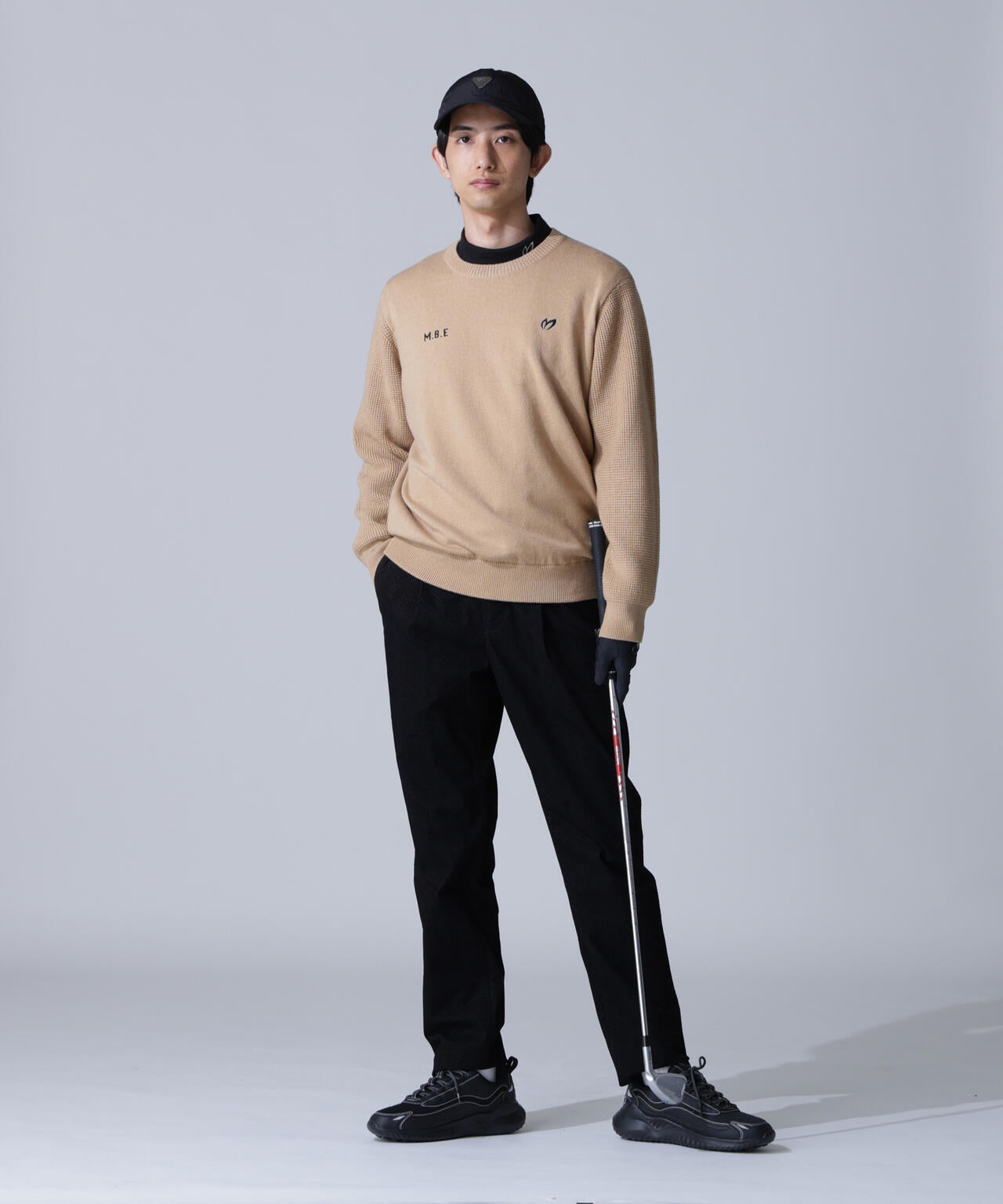 裏付きクルーネックニットプルオーバー