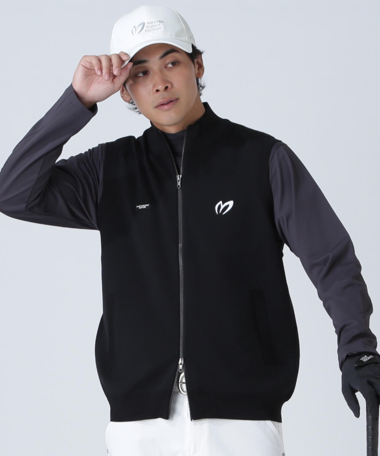 フルジップアップニットベスト