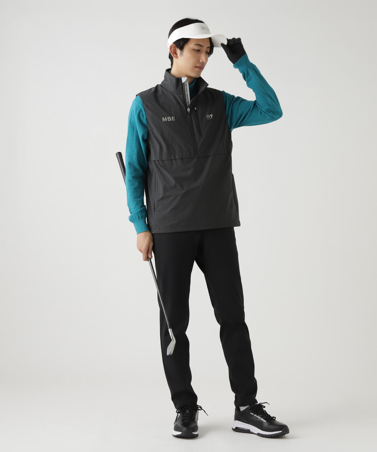 カジナイロンストレッチハーフジップアップベスト