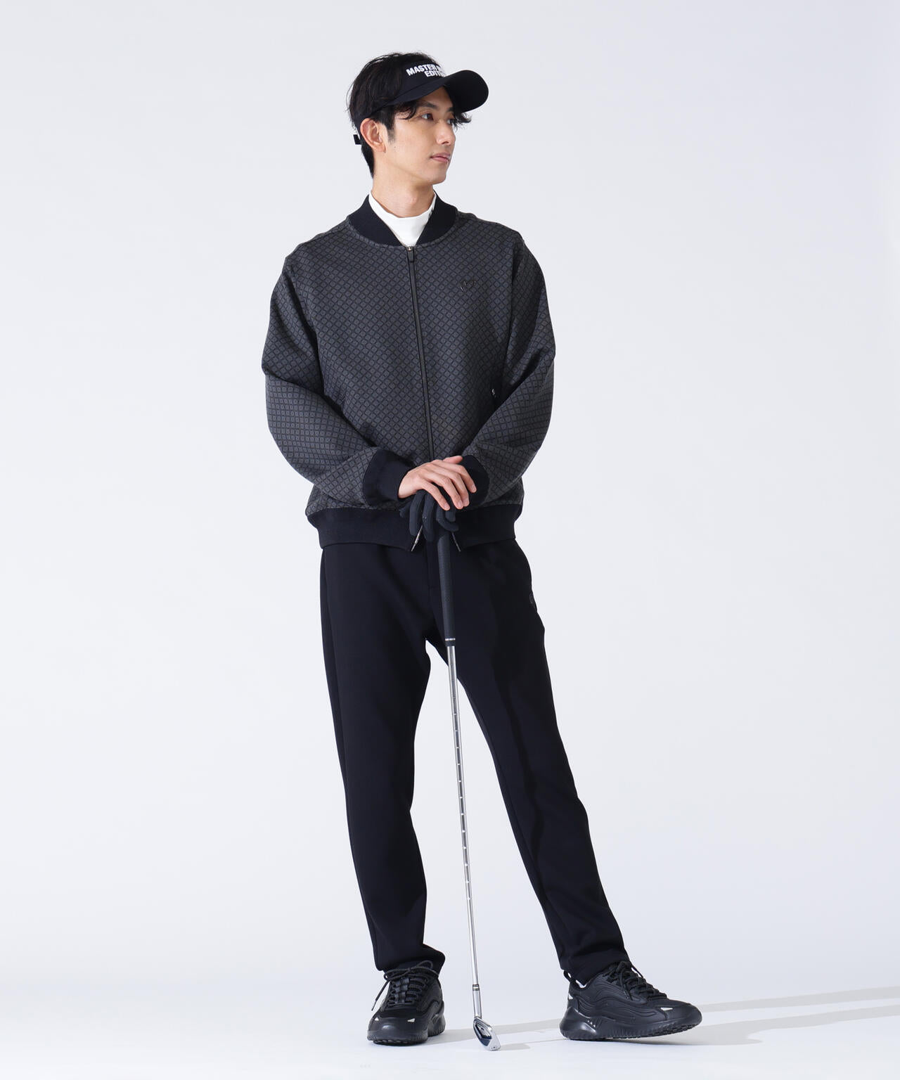 小紋ジャガードジップアップカットブルゾン