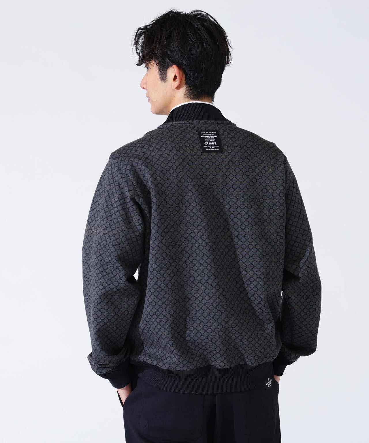 小紋ジャガードジップアップカットブルゾン