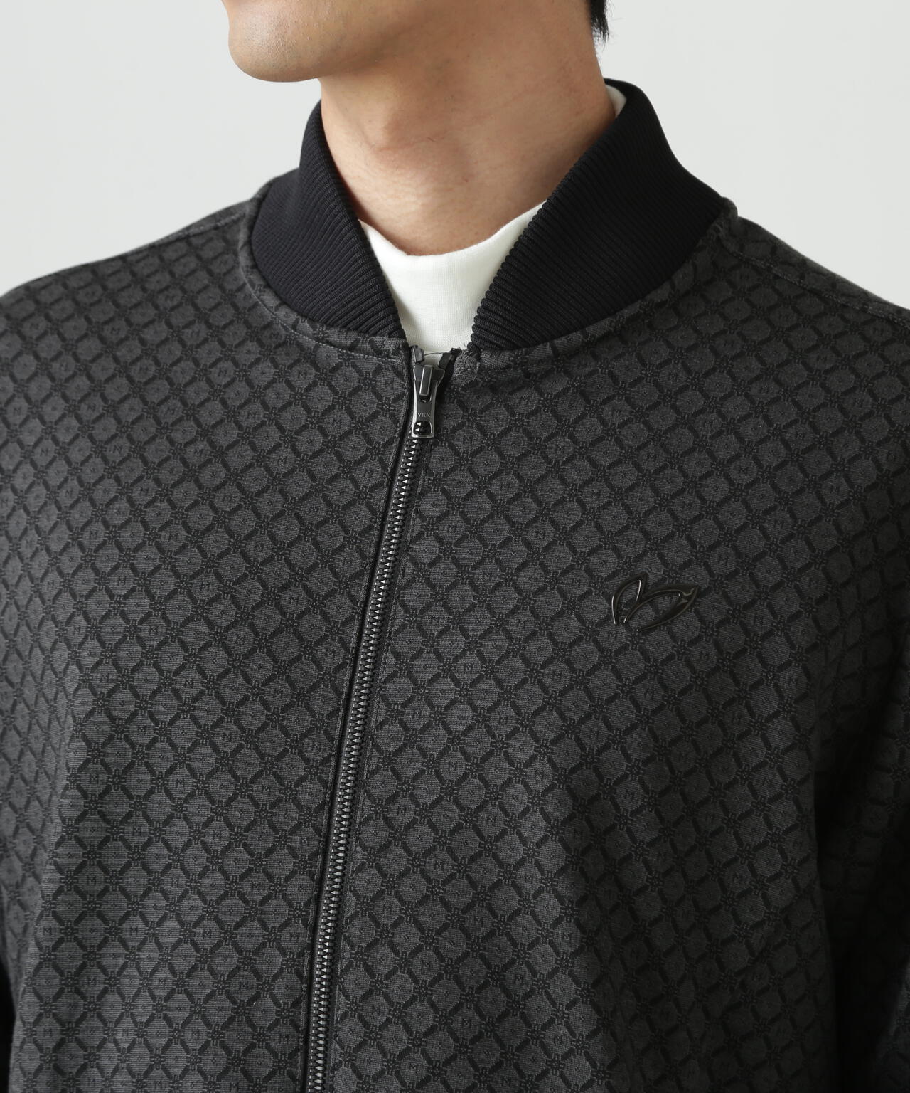 小紋ジャガードジップアップカットブルゾン