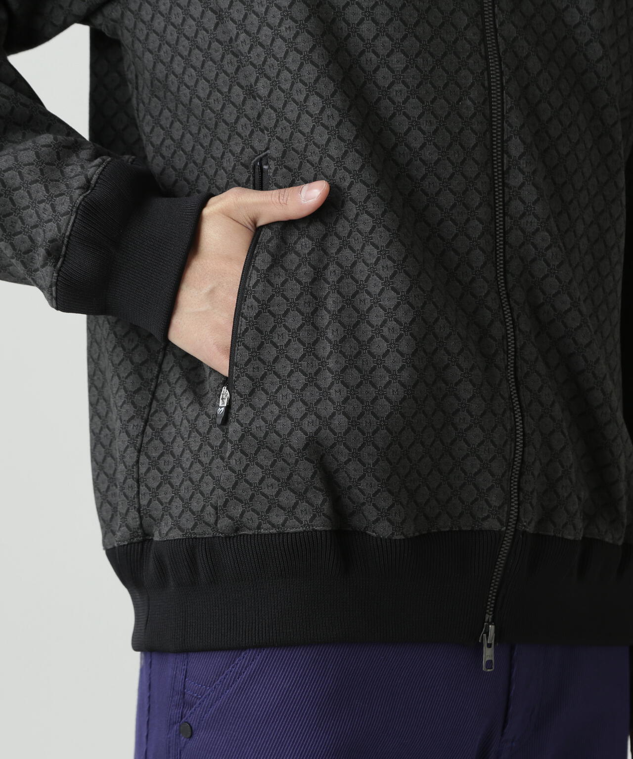 小紋ジャガードジップアップカットブルゾン