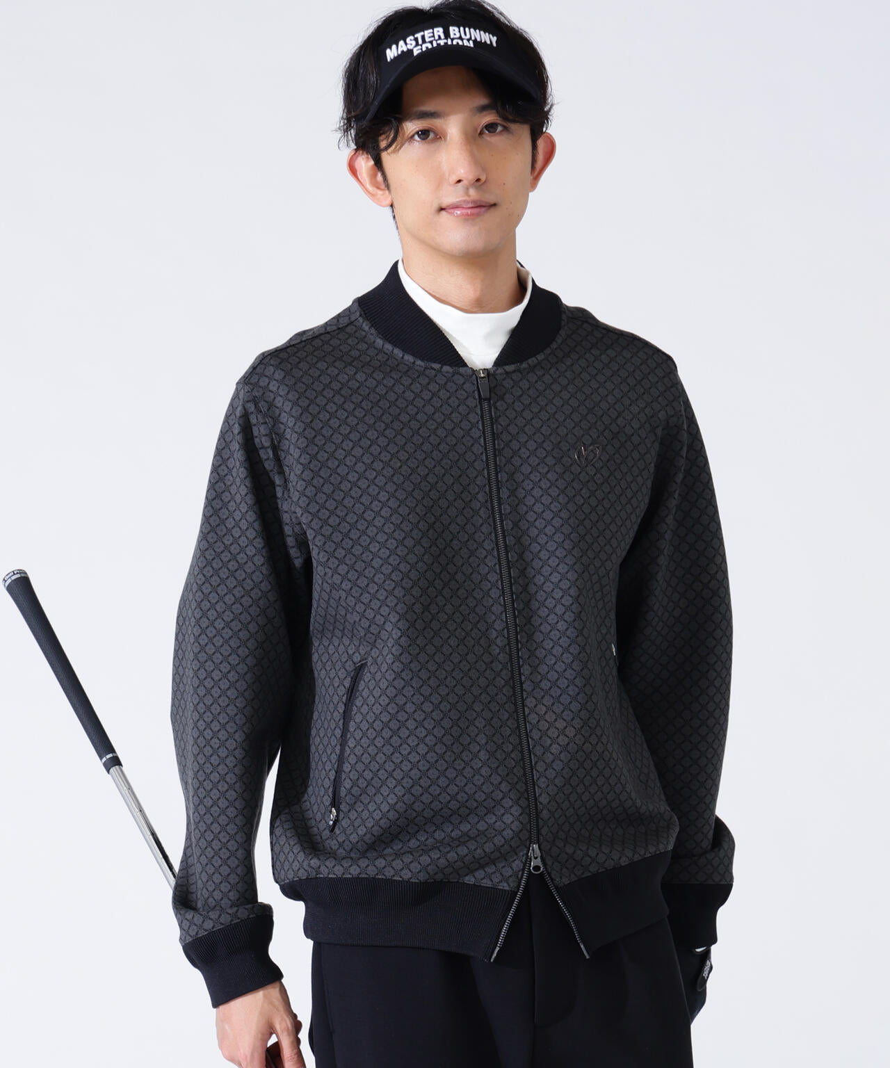 小紋ジャガードジップアップカットブルゾン