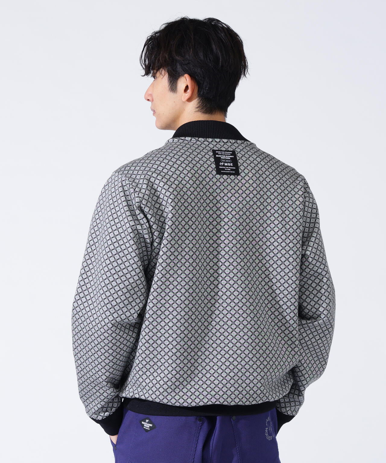 小紋ジャガードジップアップカットブルゾン